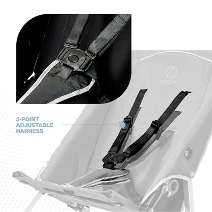 Coche XL stroller five-point adjustable harness
