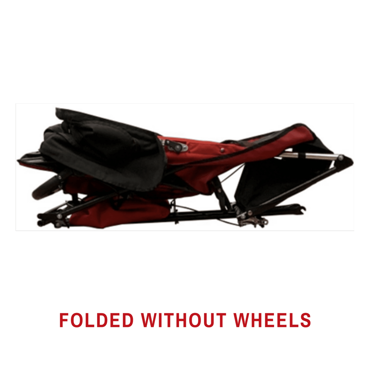 Adaptive Star Axiom IMPROV 2 Mobility Push Chair - Red folded without wheels #color_red #size_improv-2