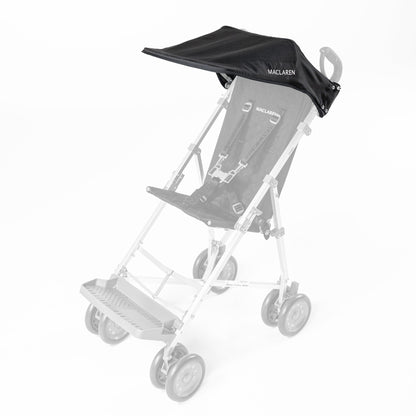 Black Maclaren Major Elite hood installed on the stroller