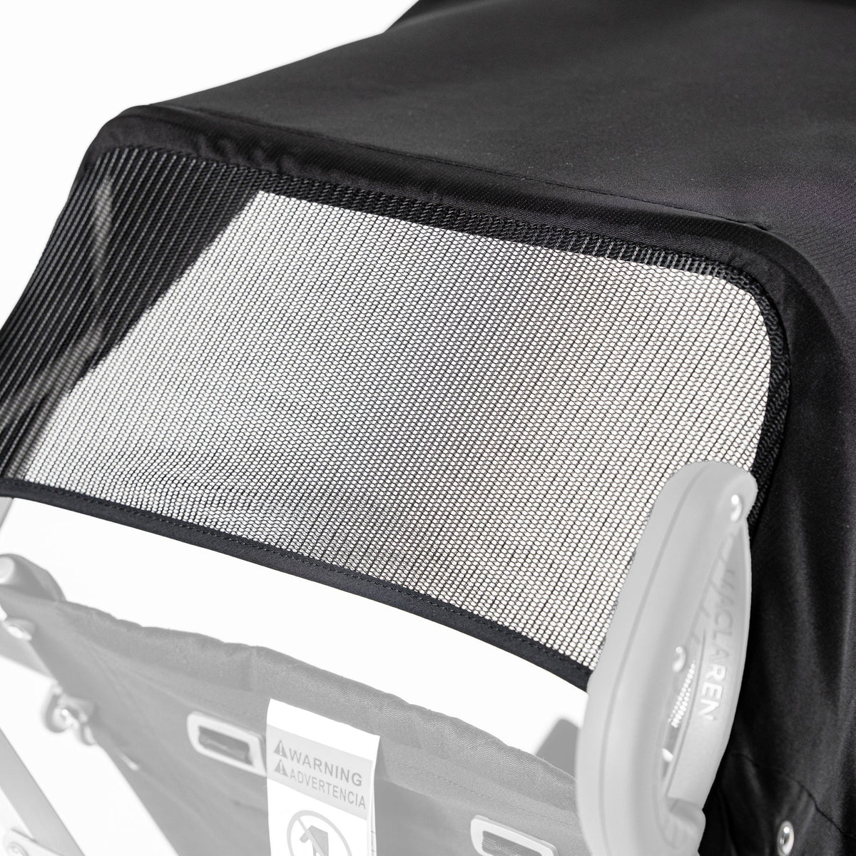 Black Maclaren Major Elite hood, side view