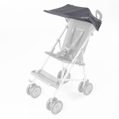 Gray Maclaren Major Elite hood installed on the stroller