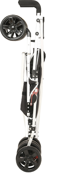 Black Coche XL stroller folded for transport