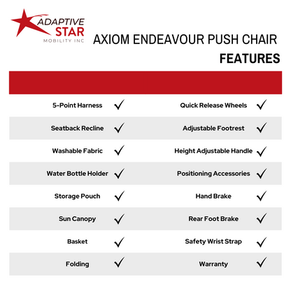 Adaptive Star Axiom ENDEAVOUR 3 Endeavour Push Chair - Navy features #color_navy #size_endeavour-3
