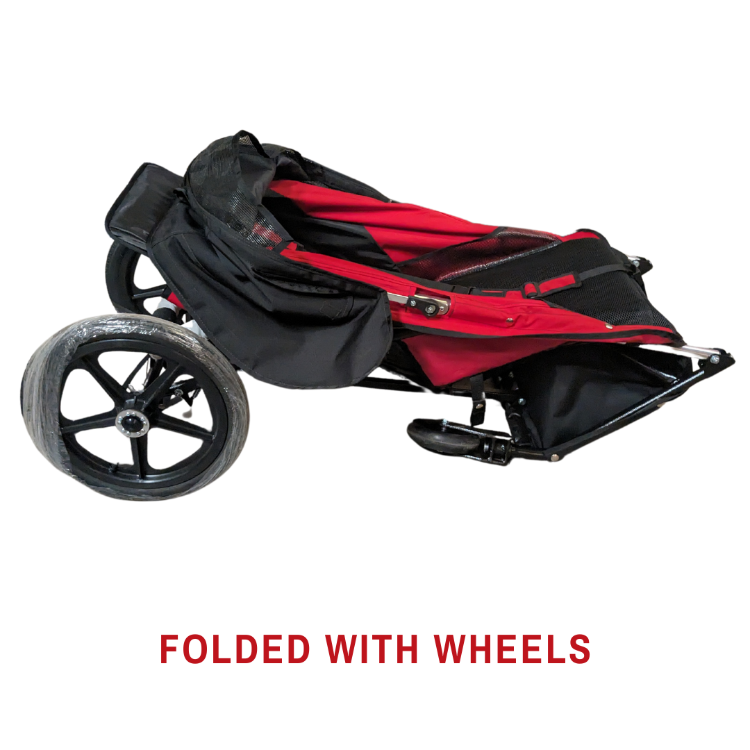 Adaptive Star Axiom LASSEN 3 Lassen Push Chair - Red folded with wheels #color_red #size_lassen-3