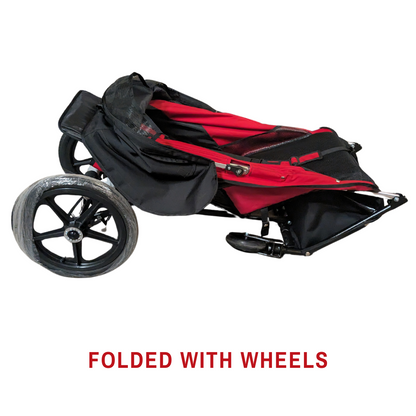 Adaptive Star Axiom LASSEN 3 Lassen Push Chair - Red folded with wheels #color_red #size_lassen-3